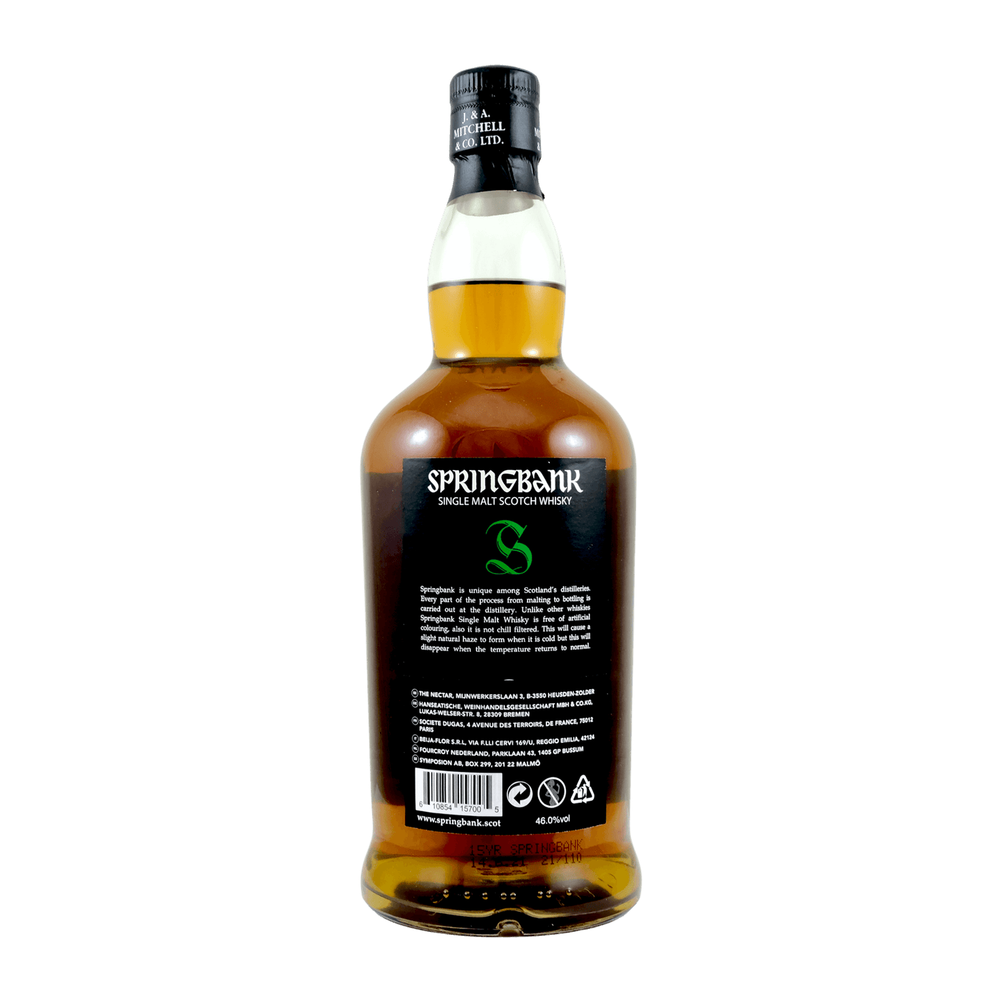 Springbank 15 Year Old 2021 Whisky Whiskystack Back