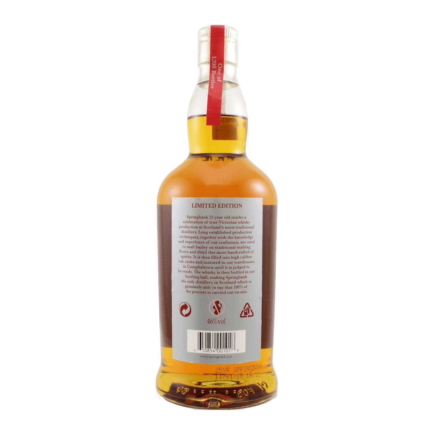 Springbank 25 Year Old 2018 Whisky Whiskystack Back