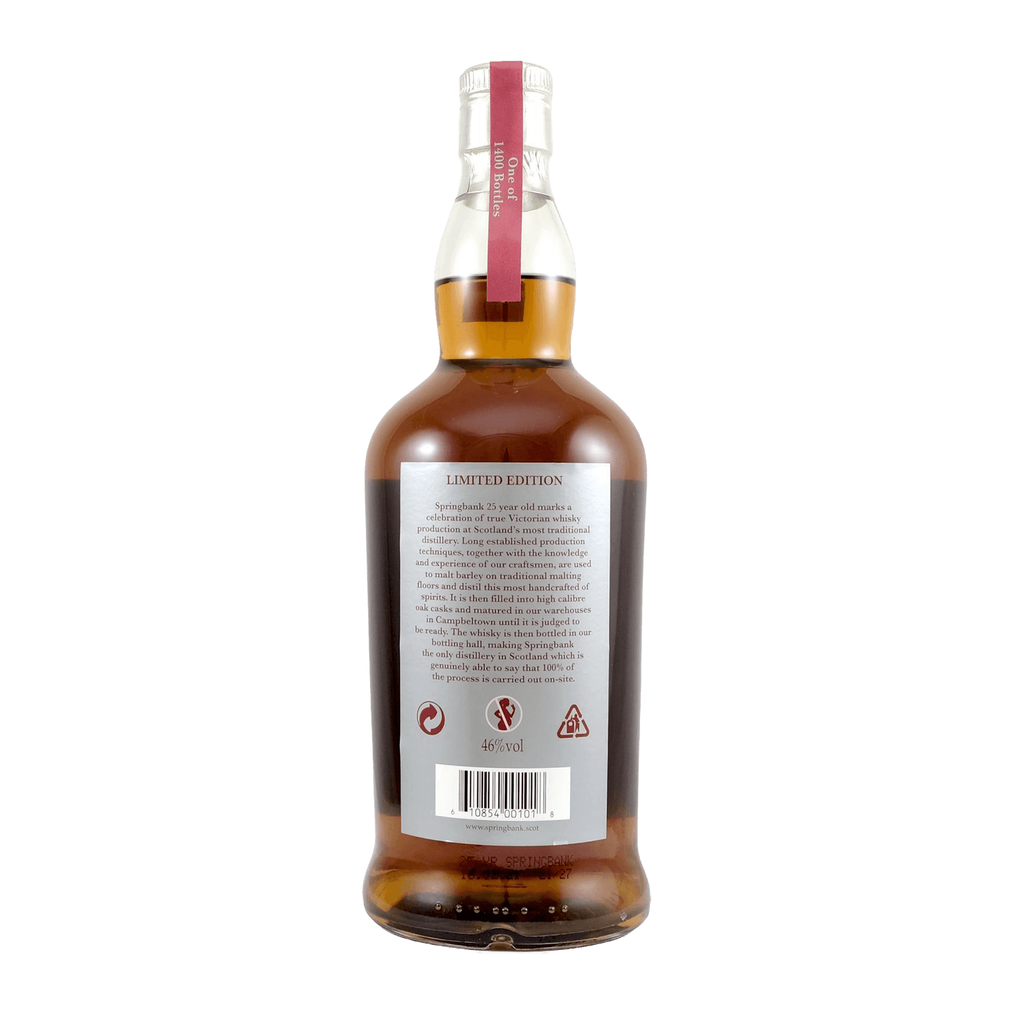 Springbank 25 Year Old 2021 Whisky Whiskystack Back