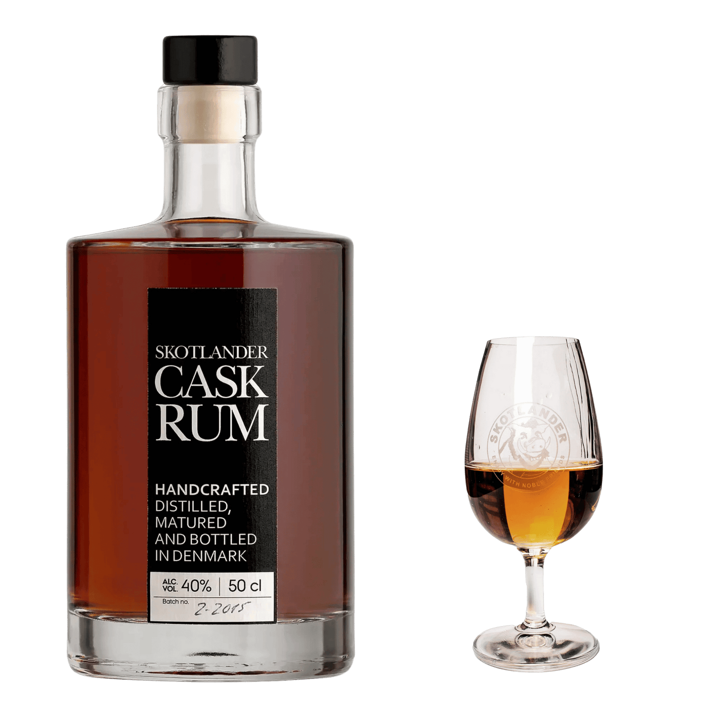 Skotlander Rum Cask og Romglas