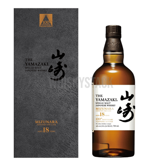 Yamazaki 18 års Mizunara Cask 100th Anniversary - Flaske og Box