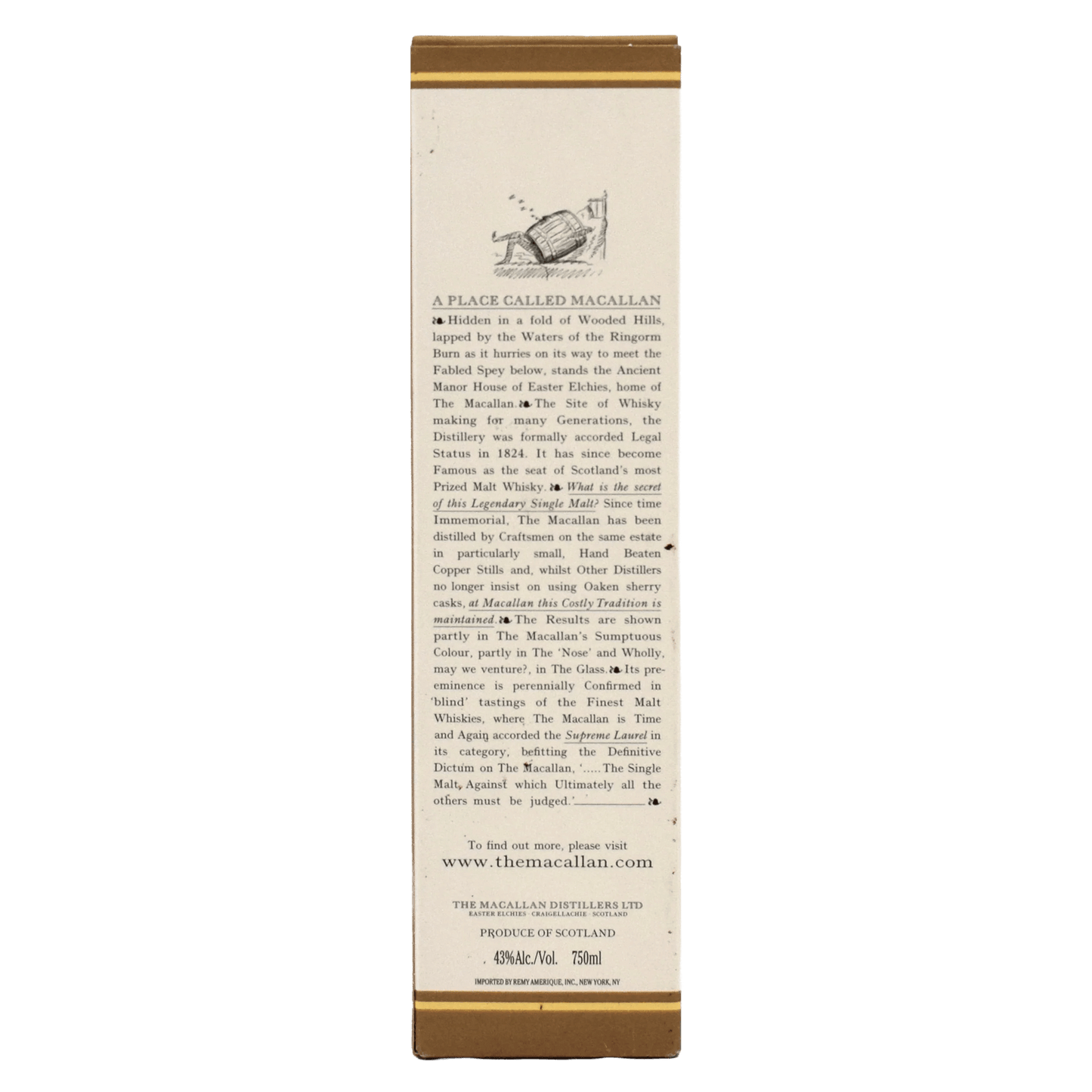 Macallan 12 Year Single Highland Malt Scotch Whisky Whiskystack Box back