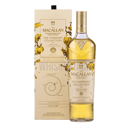 The Macallan Harmony Collection - Vibrant Oak whiskyflaske, en eksklusiv single malt med noter af frugt, vanilje og krydderier, lagret i egetræsfade.
