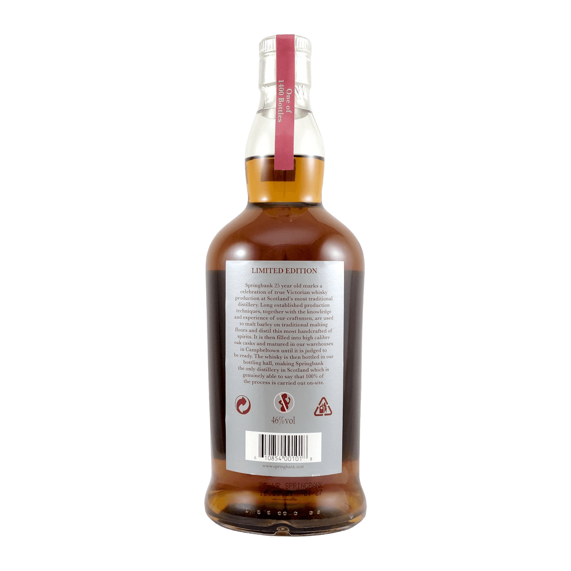 Springbank 25 Year Old 2021 Whisky Whiskystack Back