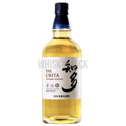 Suntory Chita japansk whisky flaske på enkel baggrund, fremviser dens glatte og sofistikerede smag